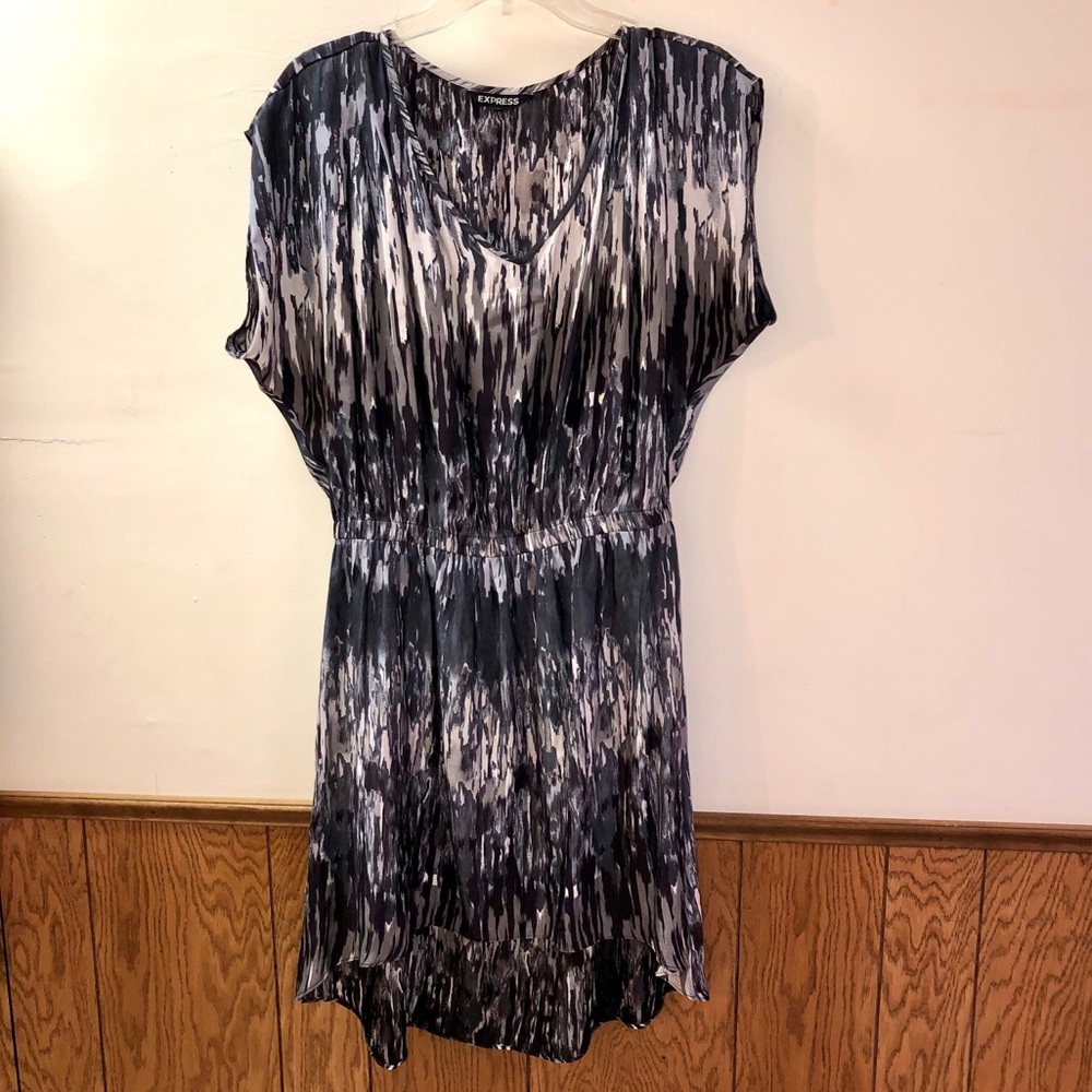 Express Watercolor Print Hi-Low Dress